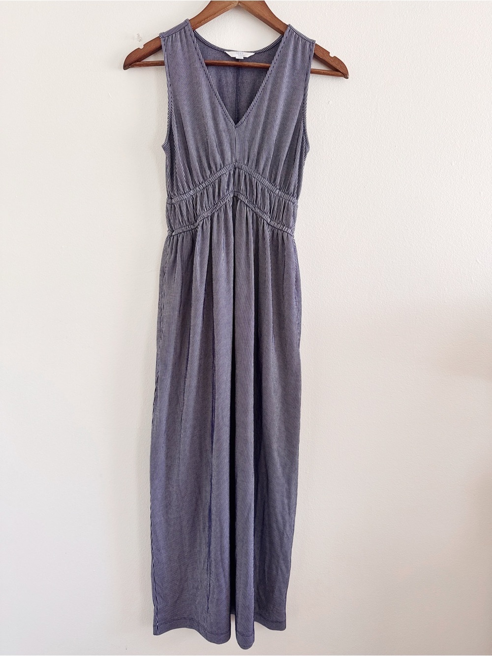 Time and Tru Sleeveless V-Neck Maxi Dress in Slate Blue XS - Picture 1 of 5